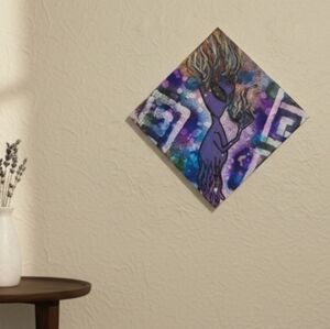 HANDCRAFTED Abstract Alien Painting HANDPAINTED Artwork HANDMADE Wall Art Decor